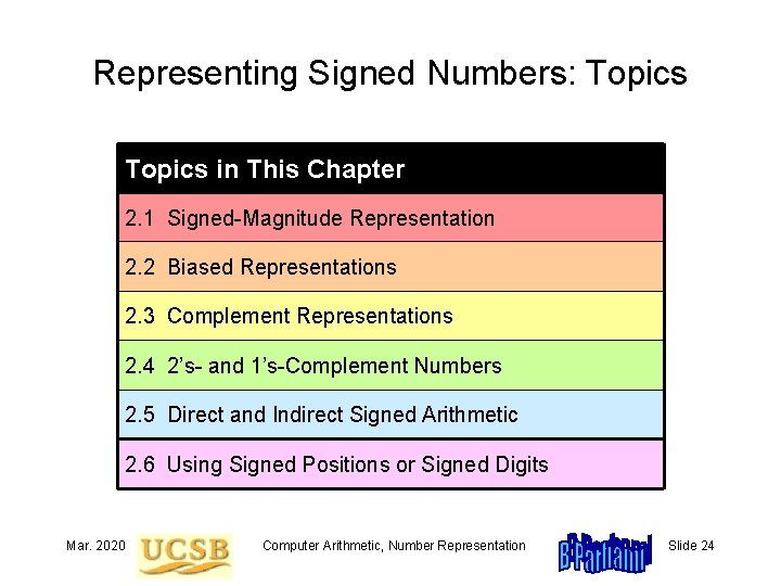 Representing Signed Numbers: Topics in This Chapter 2. 1 Signed-Magnitude Representation 2. 2 Biased
