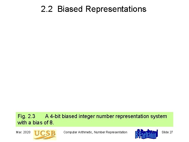 2. 2 Biased Representations Fig. 2. 3 A 4 -bit biased integer number representation