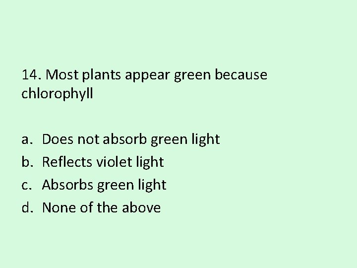 Plant Review 1 a b c d Plants