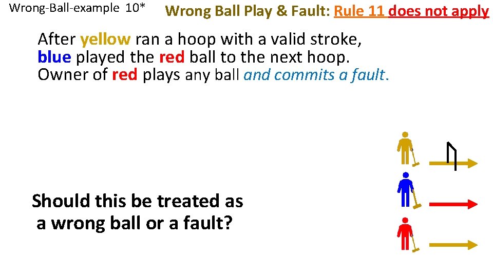 Wrong-Ball-example 10* Wrong Ball Play & Fault: Rule 11 does not apply After yellow