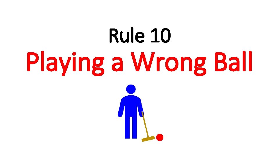 Rule 10 Playing a Wrong Ball 