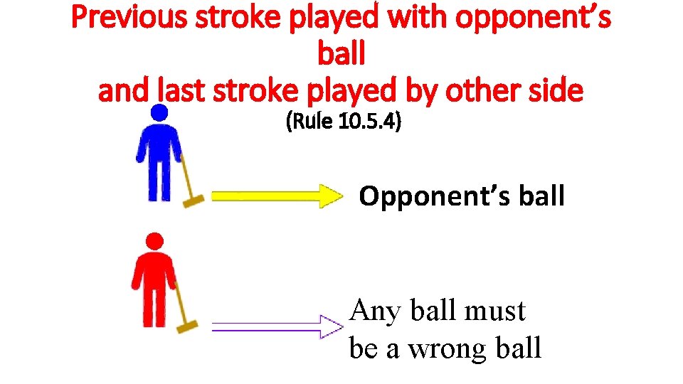 Previous stroke played with opponent’s ball and last stroke played by other side (Rule