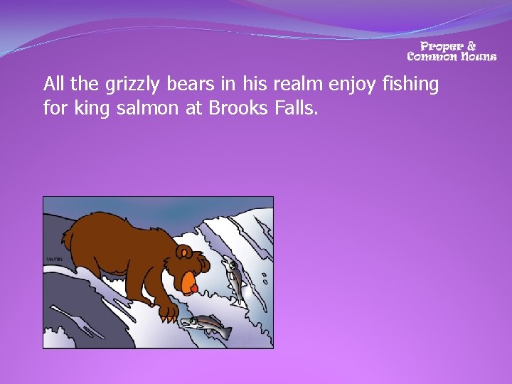 All the grizzly bears in his realm enjoy fishing for king salmon at Brooks