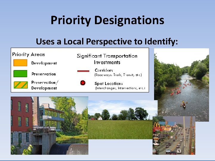 Priority Designations Uses a Local Perspective to Identify: 