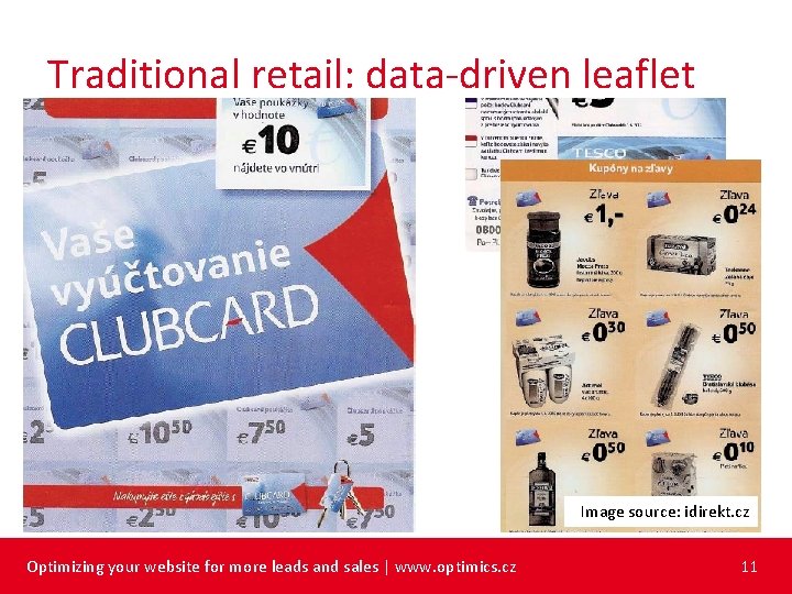 Traditional retail: data-driven leaflet Image source: idirekt. cz Optimizing your website for more leads