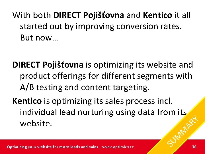 With both DIRECT Pojišťovna and Kentico it all started out by improving conversion rates.