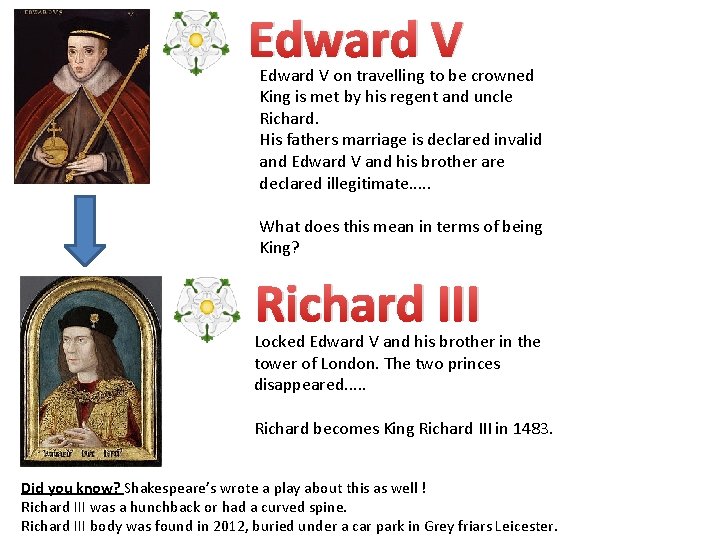 Edward V on travelling to be crowned King is met by his regent and