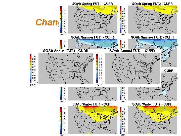 Changes in biogenic SOA 