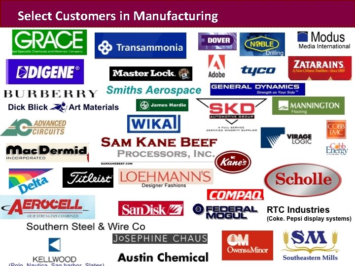 Select Customers in Manufacturing www. fatpipeinc. com 