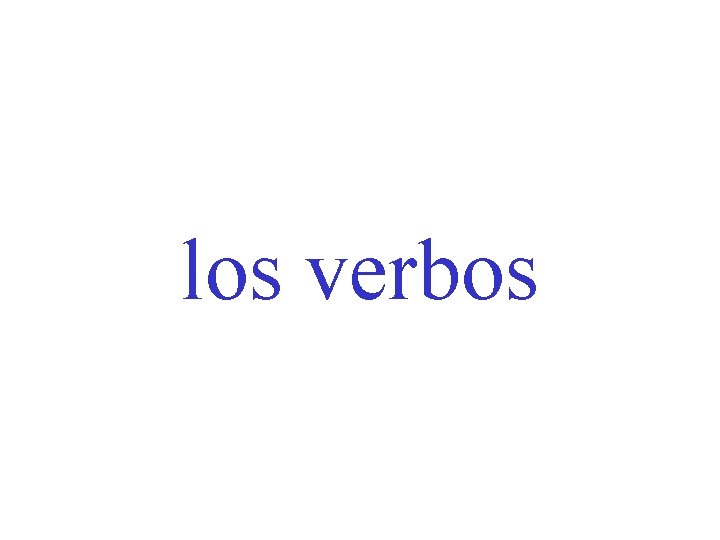 los verbos 