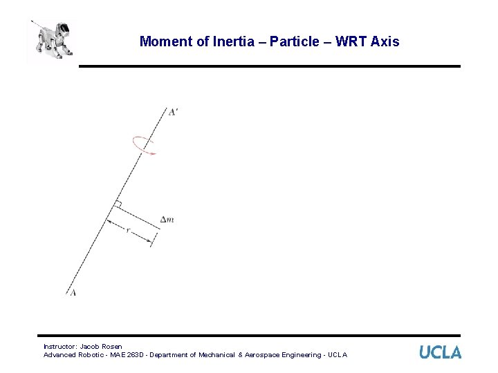 Moment of Inertia – Particle – WRT Axis Instructor: Jacob Rosen Advanced Robotic -