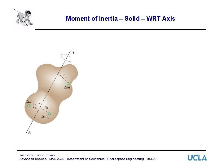 Moment of Inertia – Solid – WRT Axis Instructor: Jacob Rosen Advanced Robotic -