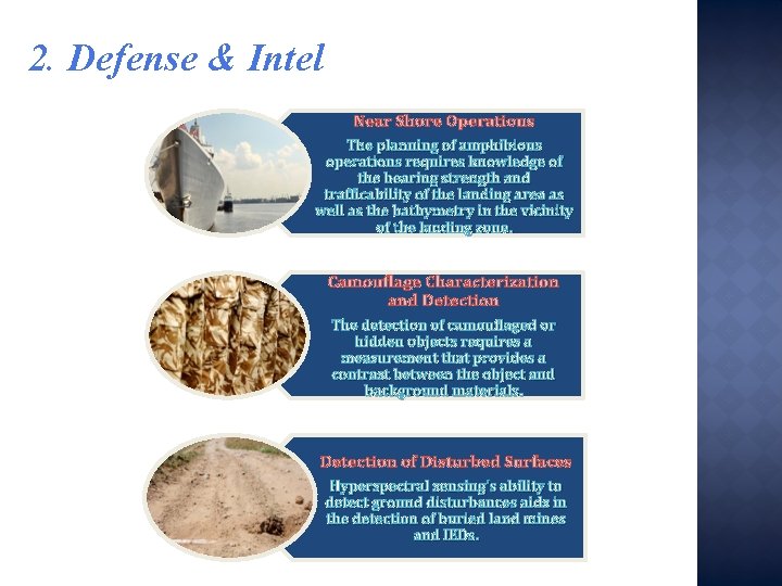 2. Defense & Intel Near Shore Operations The planning of amphibious operations requires knowledge
