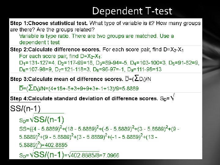 Dependent T-test 