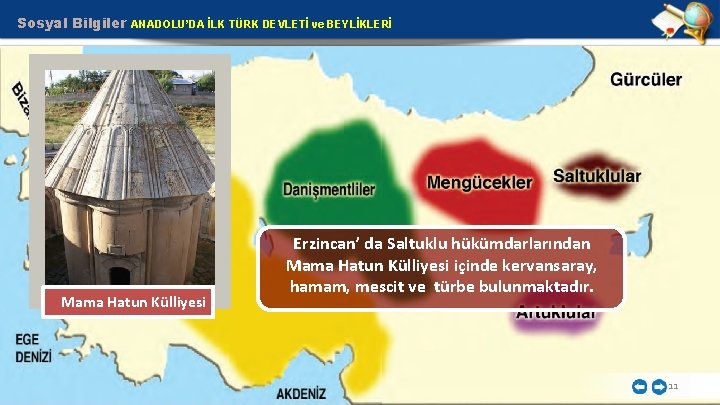 Sosyal Bilgiler ANADOLU’DA İLK TÜRK DEVLETİ ve BEYLİKLERİ Mama Hatun Külliyesi Erzincan’ da Saltuklu