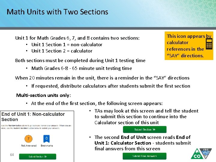 Math Units with Two Sections Unit 1 for Math Grades 6, 7, and 8