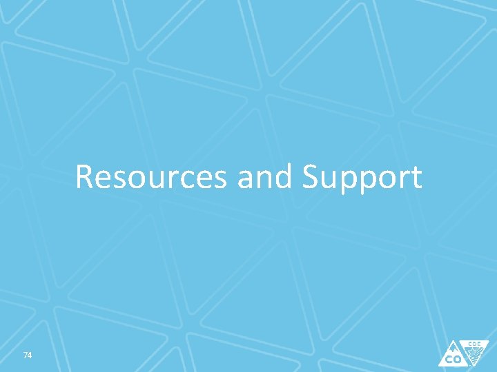 Resources and Support 74 