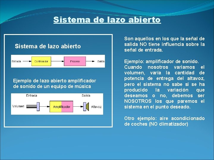 SISTEMAS AUTOMTICOS DE CONTROL LAZO ABIERTO