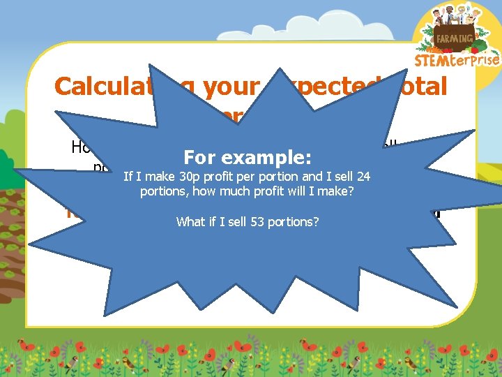 Calculating your expected total profit How much profit will you make if you sell