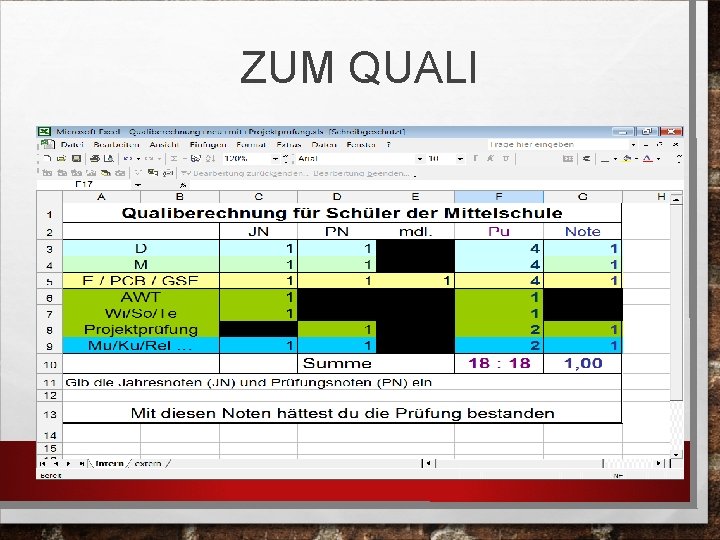 ZUM QUALI 