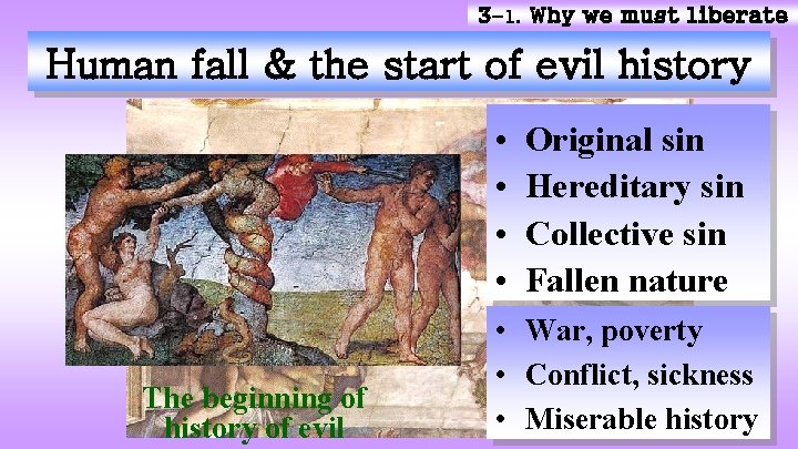 3 -1. Why we must liberate Human fall & the start of evil history