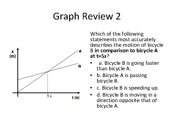 Graph Review 2 Which of the following statements most accurately describes the motion of Graph Review 2 Which of the following statements most accurately describes the motion of