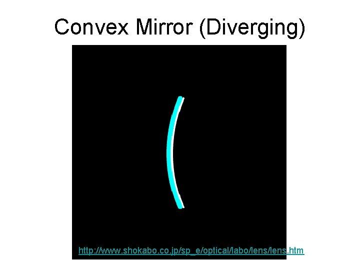 Convex Mirror (Diverging) http: //www. shokabo. co. jp/sp_e/optical/labo/lens. htm 