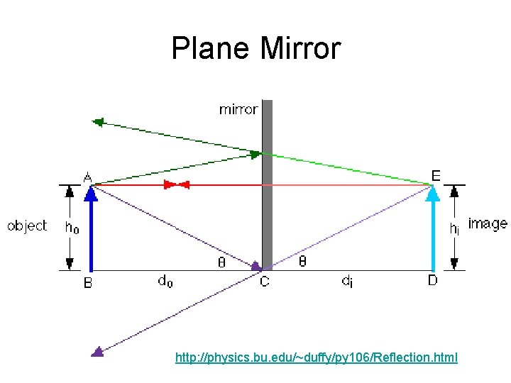 Plane Mirror http: //physics. bu. edu/~duffy/py 106/Reflection. html 