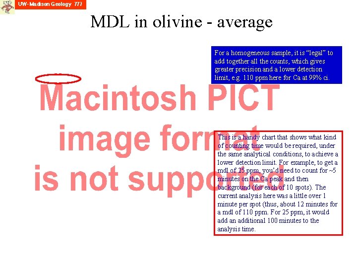 MDL in olivine - average For a homogeneous sample, it is “legal” to add