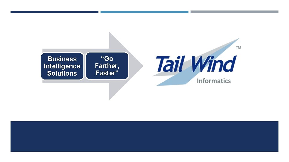 Business Intelligence Solutions “Go Farther, Faster” 