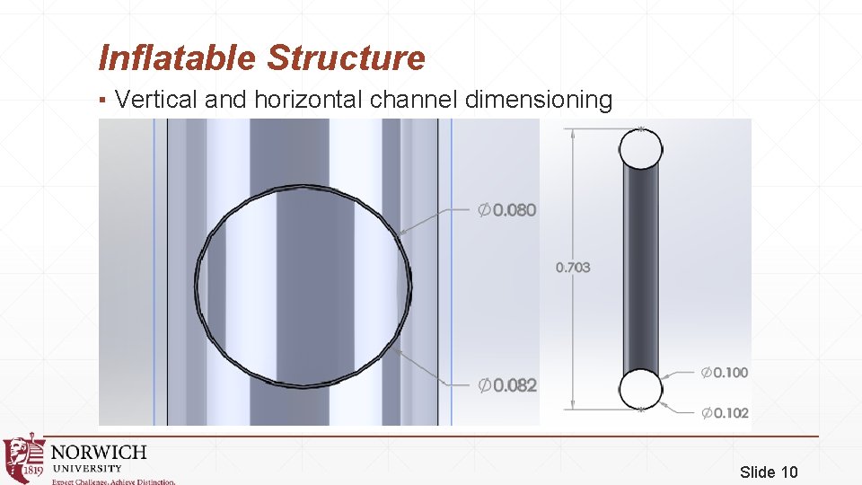 Inflatable Structure ▪ Vertical and horizontal channel dimensioning Slide 10 