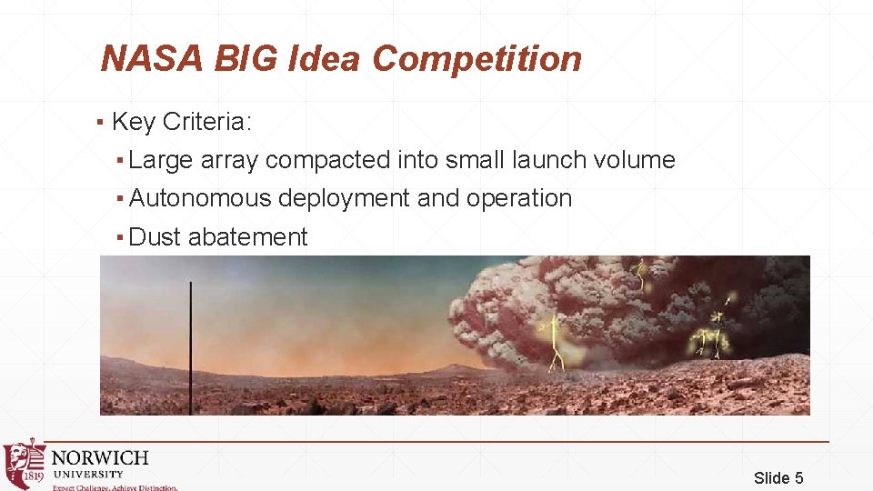 NASA BIG Idea Competition ▪ Key Criteria: ▪ Large array compacted into small launch