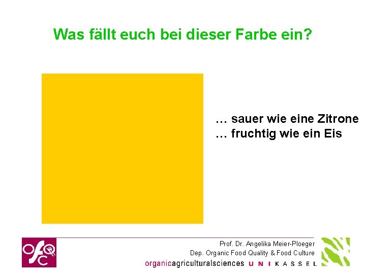 Was fällt euch bei dieser Farbe ein? … sauer wie eine Zitrone … fruchtig