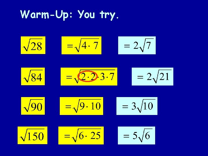 Warm-Up: You try. 