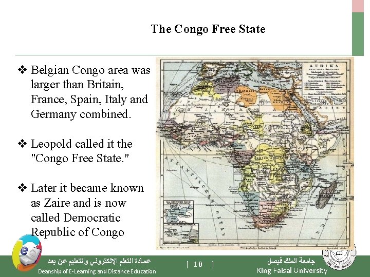 The Congo Free State v Belgian Congo area was larger than Britain, France, Spain,