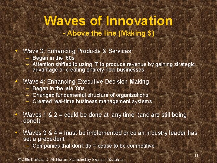 Waves of Innovation - Above the line (Making $) • Wave 3: Enhancing Products Waves of Innovation - Above the line (Making $) • Wave 3: Enhancing Products
