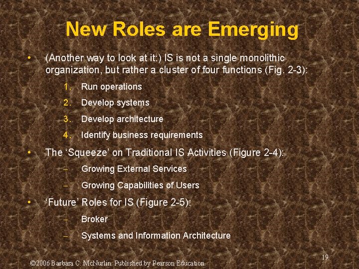 New Roles are Emerging • • • (Another way to look at it: ) New Roles are Emerging • • • (Another way to look at it: )