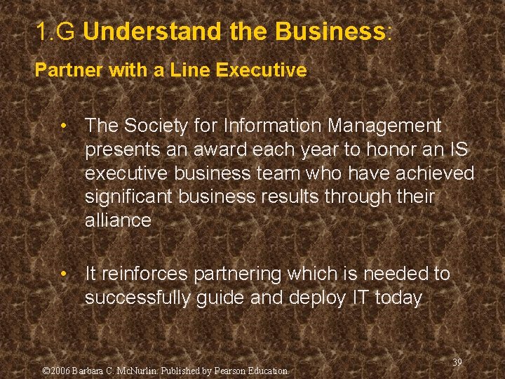 1. G Understand the Business: Partner with a Line Executive • The Society for 1. G Understand the Business: Partner with a Line Executive • The Society for