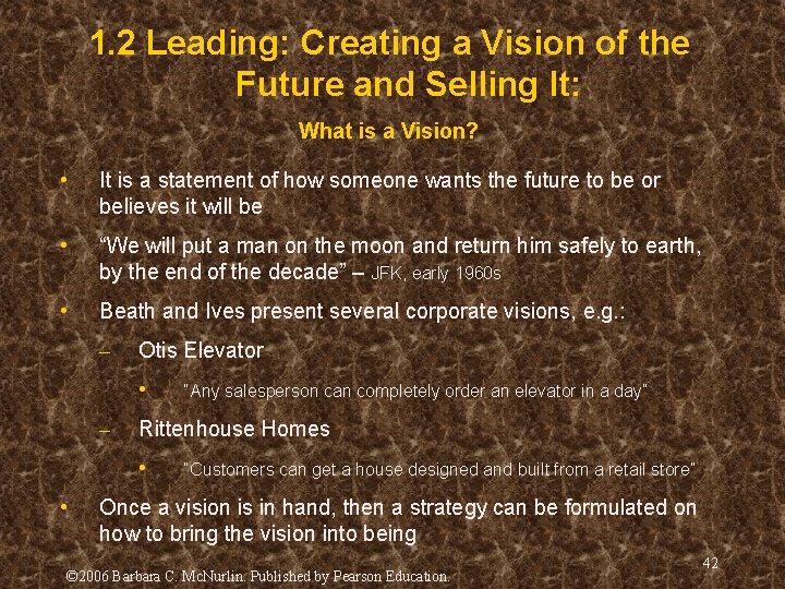 1. 2 Leading: Creating a Vision of the Future and Selling It: What is 1. 2 Leading: Creating a Vision of the Future and Selling It: What is