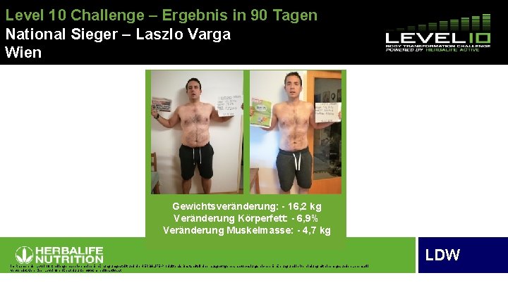 Level 10 Challenge – Ergebnis in 90 Tagen National Sieger – Laszlo Varga Wien