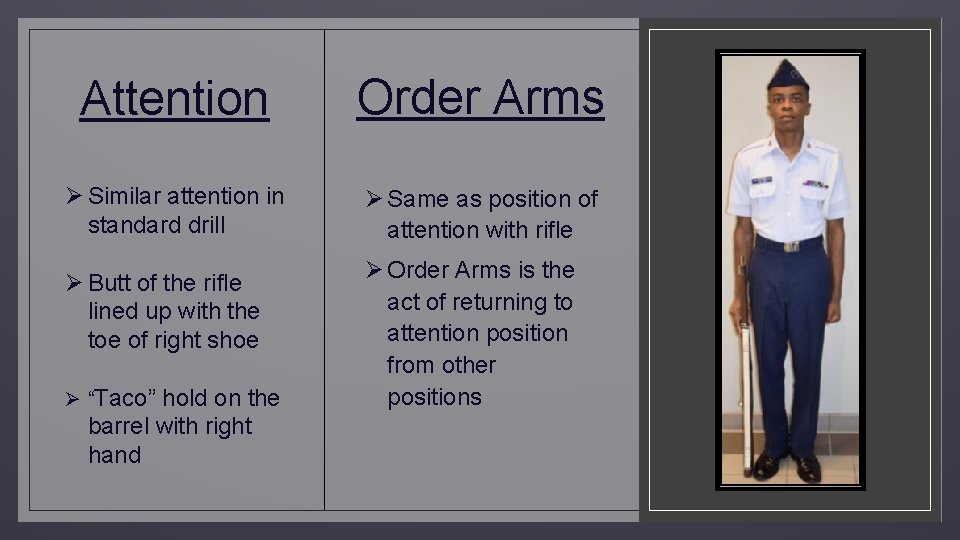 Attention Order Arms Ø Similar attention in standard drill Ø Same as position of