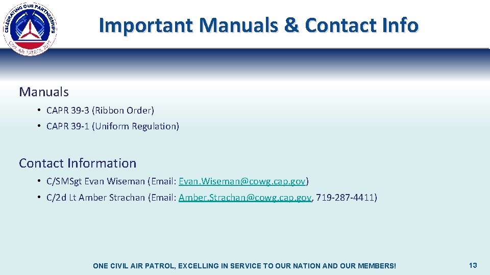 Important Manuals & Contact Info Manuals • CAPR 39 -3 (Ribbon Order) • CAPR