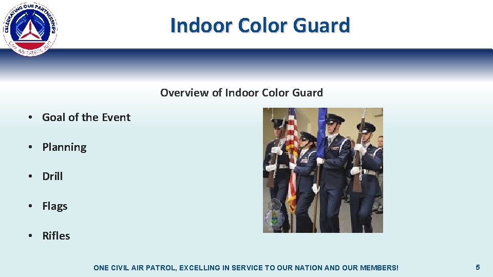 Indoor Color Guard Overview of Indoor Color Guard • Goal of the Event •