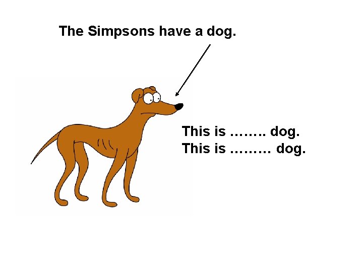 The Simpsons have a dog. This is ……. . dog. This is ……… dog.