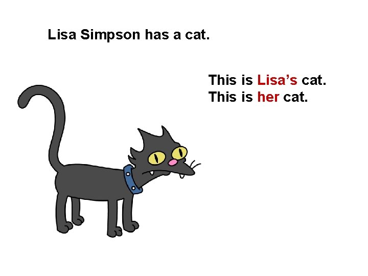 Lisa Simpson has a cat. This is Lisa’s cat. This is her cat. 