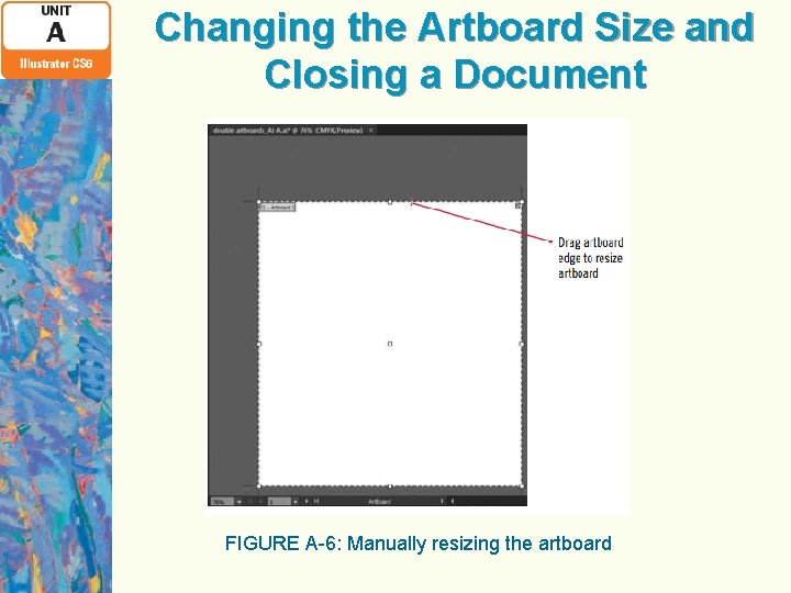 Changing the Artboard Size and Closing a Document FIGURE A-6: Manually resizing the artboard