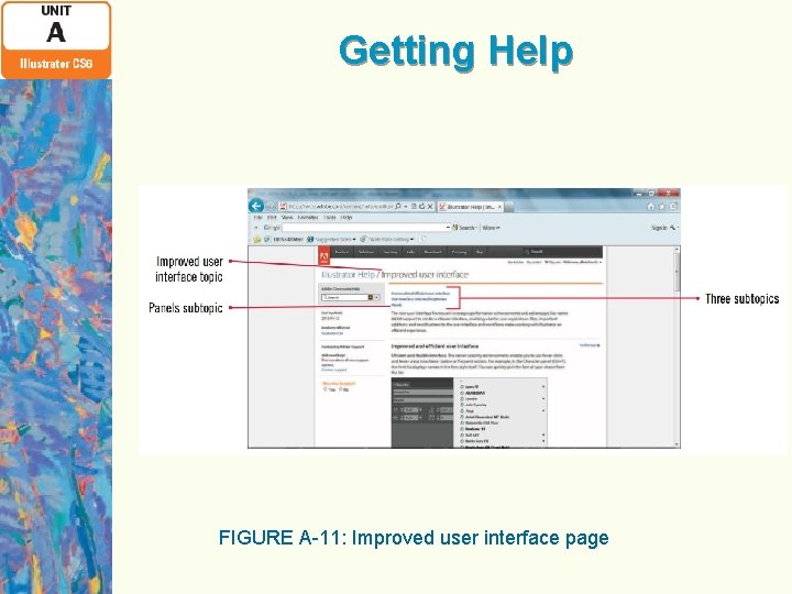 Getting Help FIGURE A-11: Improved user interface page 