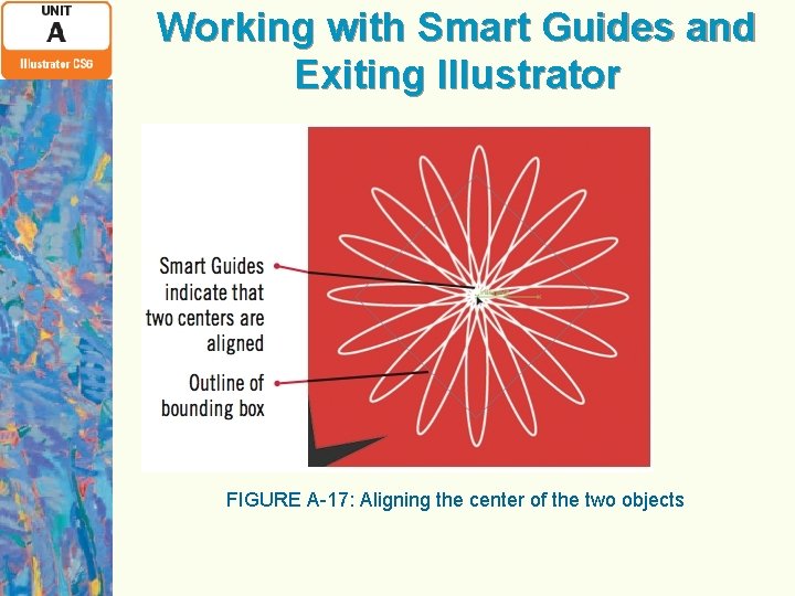 Working with Smart Guides and Exiting Illustrator FIGURE A-17: Aligning the center of the