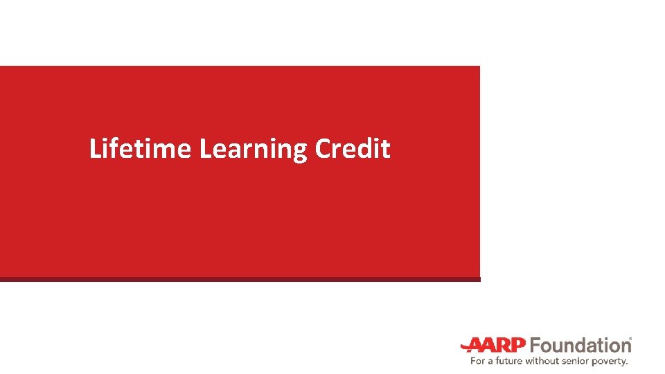 Lifetime Learning Credit 