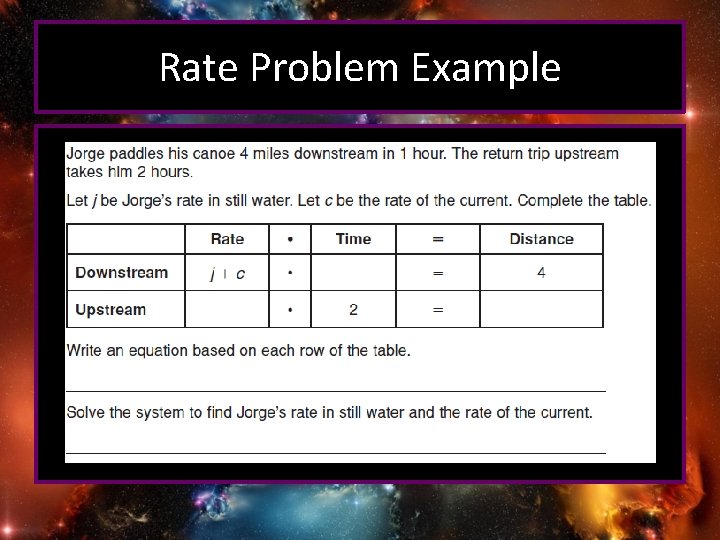 Rate Problem Example 